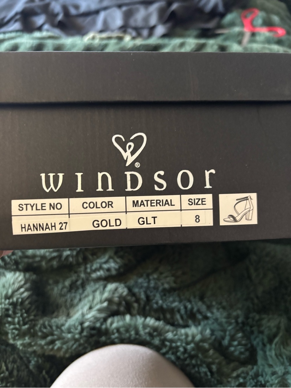 Windsor Gold Rhinestone Block Heels - Picture 8 of 8